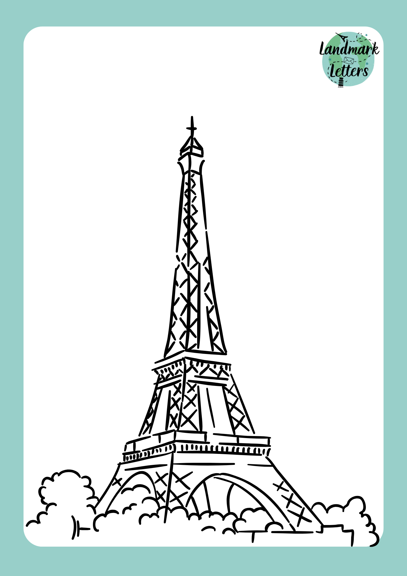 Eiffel Tower Coloring Page