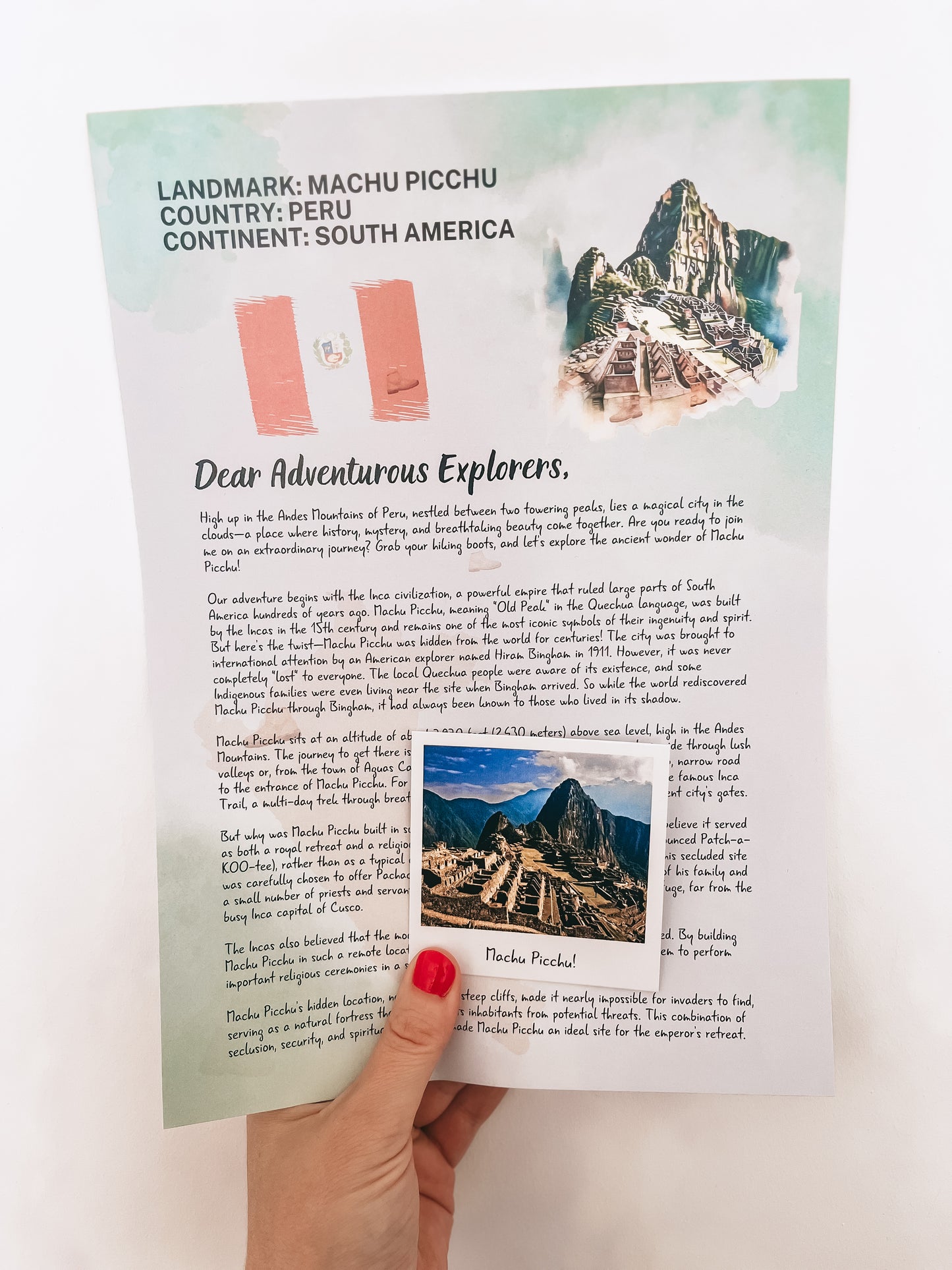 Machu Picchu Letter