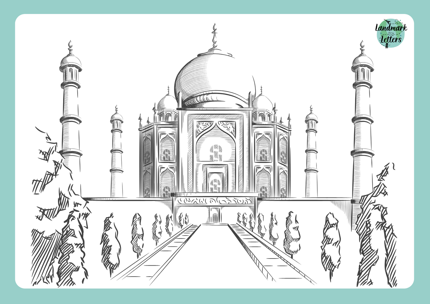 Taj Mahal Coloring Page