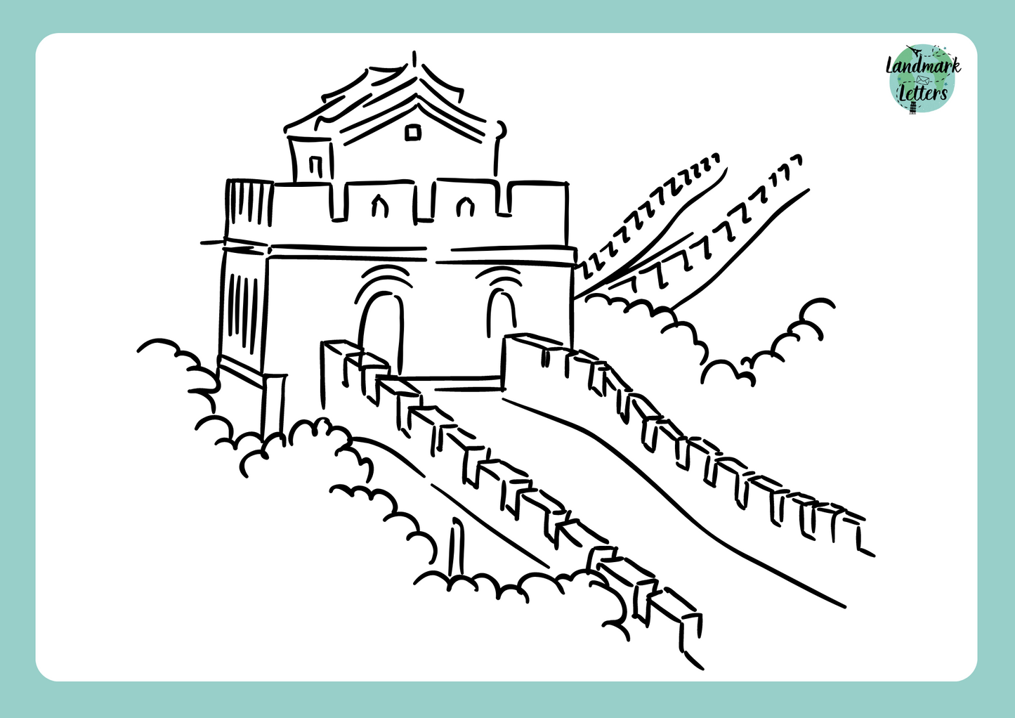 Great Wall of China Coloring Page